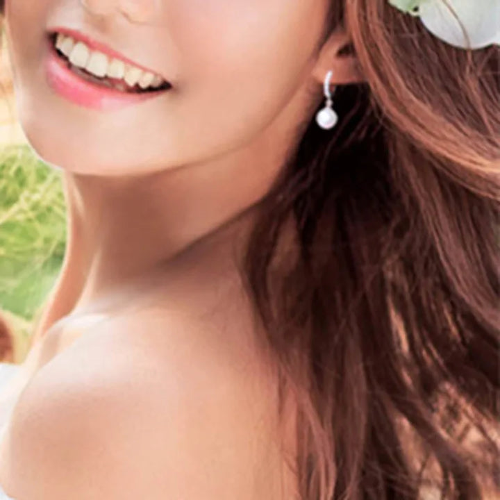 Sterling Silver Earring with Natural Genuine Pearl