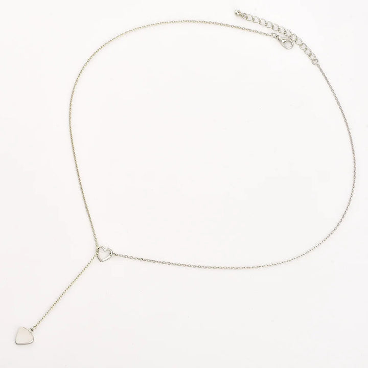 Heart shaped stainless steel choker