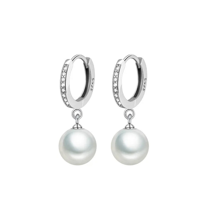 Sterling Silver Earring with Natural Genuine Pearl