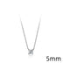 Modian Brands Simple 925 Sterling Silver Geometric Cut Sparkling Zircon Pendant Necklace for Women Wedding Engagement Jewelry