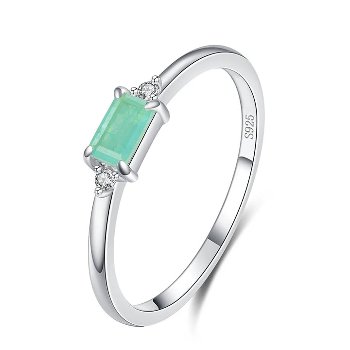 Modian Charm Luxury Real 925 Stelring Silver Green Tourmaline Fashion Finger Rings For Women Fine Jewelry Accessories New Bijoux