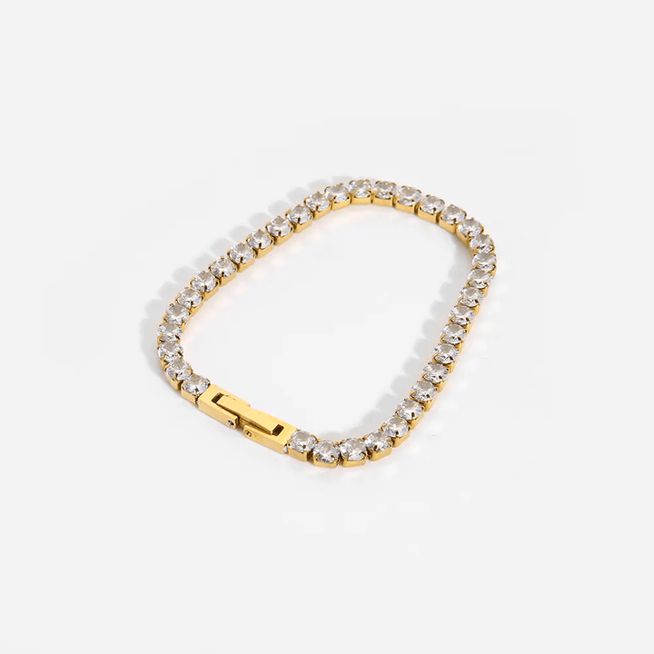 18K gold-plated stainless steel zirconia bracelet