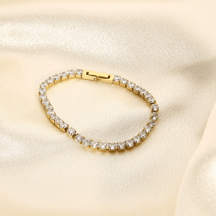 18K gold-plated stainless steel zirconia bracelet