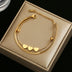 Heart pendant stainless steel bracelet plated in 14k gold