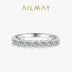 Ailmay 100% 925 Sterling Silver Stackable Round  Dazzling Cubic Zirconia Rings for Women Wedding Engagement Jewelry Gift