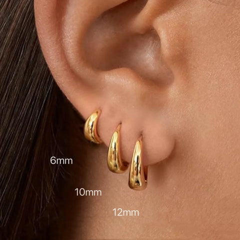 14k gold plated stainless steel hoop earring