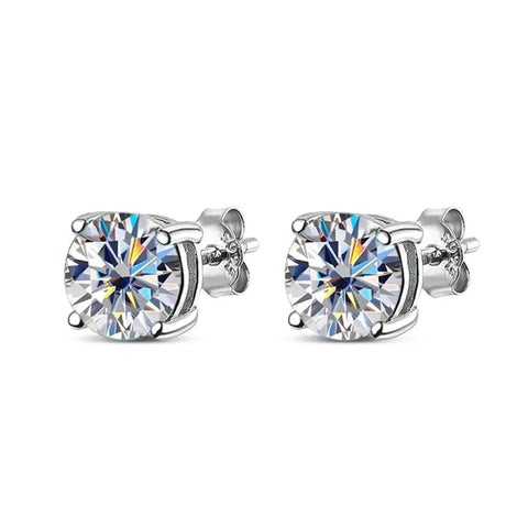 18k White Gold plated earring with GRA certified moissanite/diamond stone