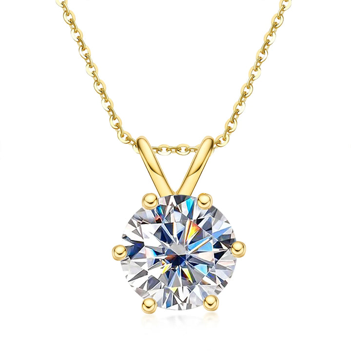 18k gold plated and pure silver necklace with moissanite Diamond and GRA certificate