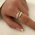 2024 New Stainless Steel 18 K Gold Plated Sun Rings for Women Natural Stone Inlaid in Hollow Metal Texture Ring Trendy Jewelry