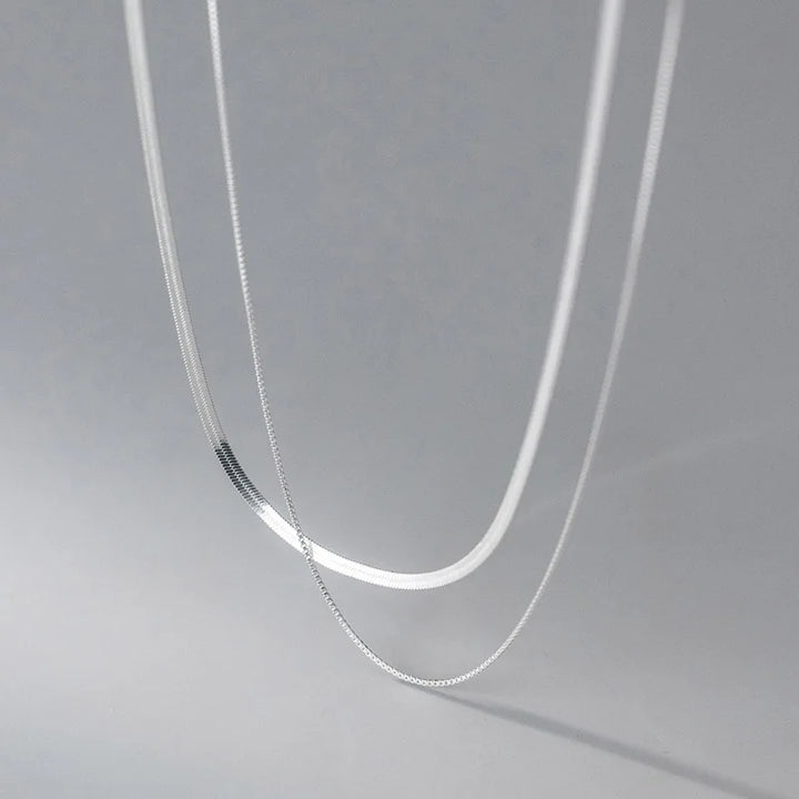 Double layer S925 silver chain