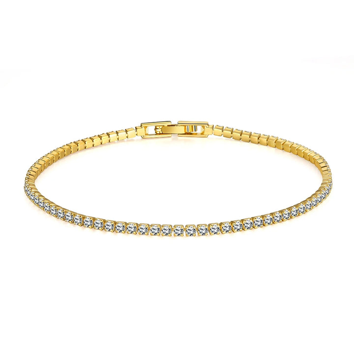 Bracelet in 925 sterling silver, rose gold and 14k gold plated with moissanites