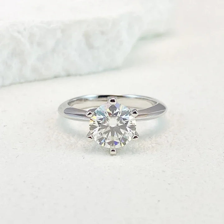 White Gold Plated Moissanite Diamond Ring