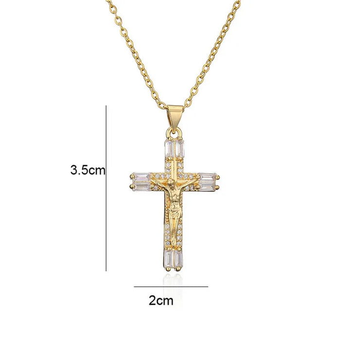 Jesus crucifix in stainless steel with Zirconia