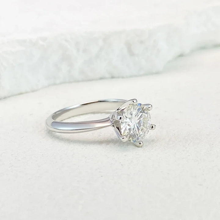 White Gold Plated Moissanite Diamond Ring