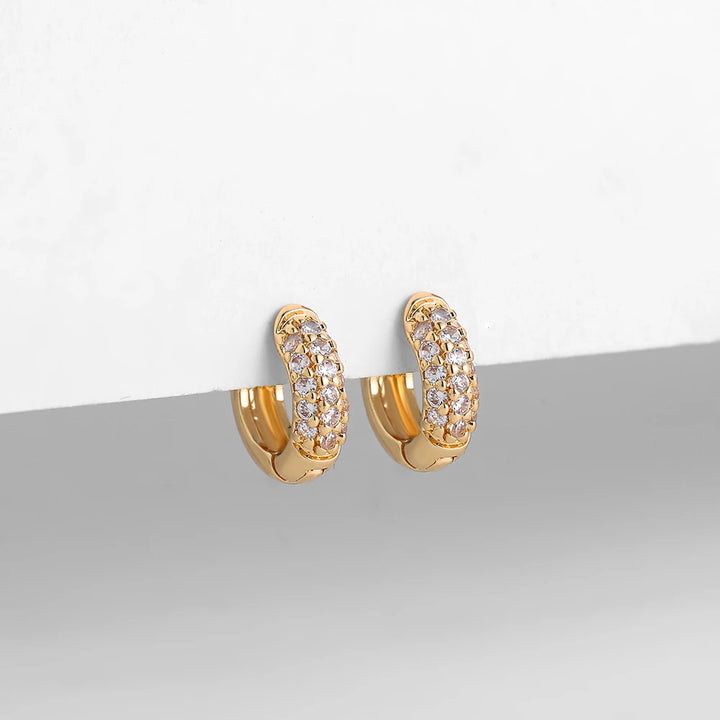 Gold plated earrings with zirconia