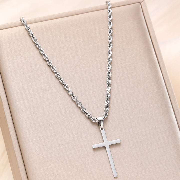 New 14k gold plated stainless steel necklace Jesus Christ cross pendant