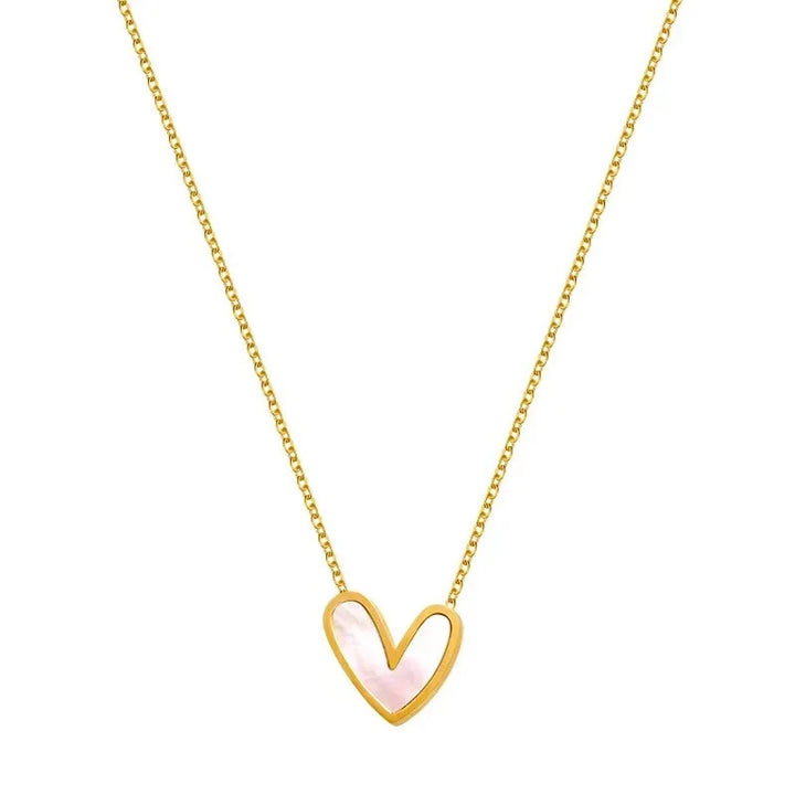 CARLIDANA Minimalist Jewelry Pvd Gold Plated Stainless Steel Classic Shell Heart Shaped Shell Necklace For Women Party Wedding