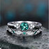 925 Sterling Silver Ring Set with Emerald Zircon Crystals for Women Engagement Wedding Glamour Jewelry Gifts