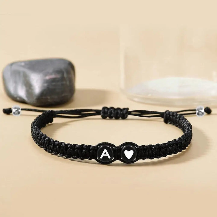 Adjustable handmade bracelet with initial letter of your name