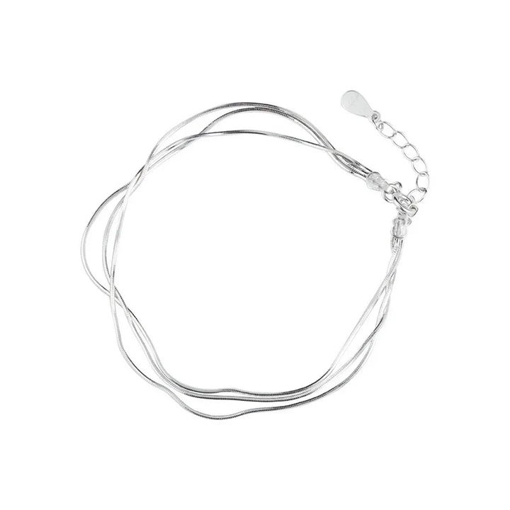 Double layer 925 sterling silver bracelet