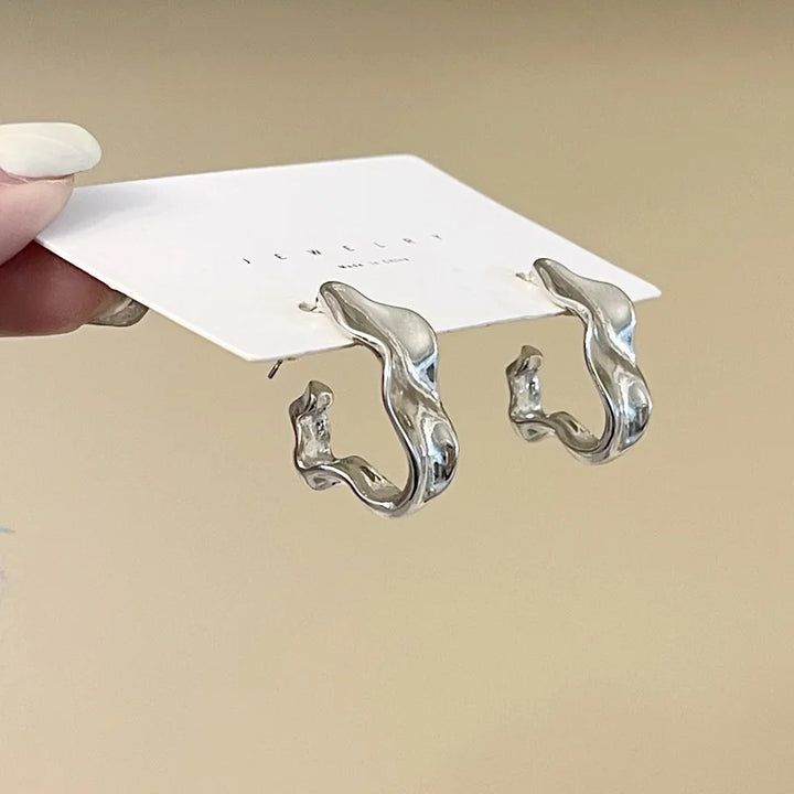 Minimalist retro stainless steel square earring