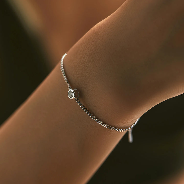 Sterling silver bracelet with 0.25ct moissanite diamate