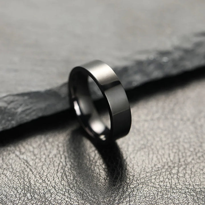 Fashion Charm Jewelry Ring for Men Women Stainless Steel Black Rings Wedding Engagement High Quality Matte Male Accessory