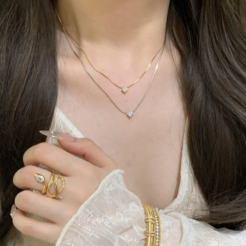 18k White Gold Plated Necklace with Diamond Pendant - Moissanite with GRA Certificate