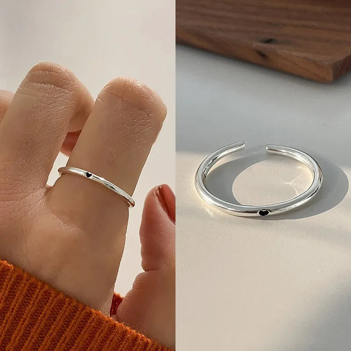 VENTFILLE 925 Sterling Silve Love Heart Hollowed Out Ring For Women Girl Extremely Fine Korea Ins Jewelry Gift Dropshipping