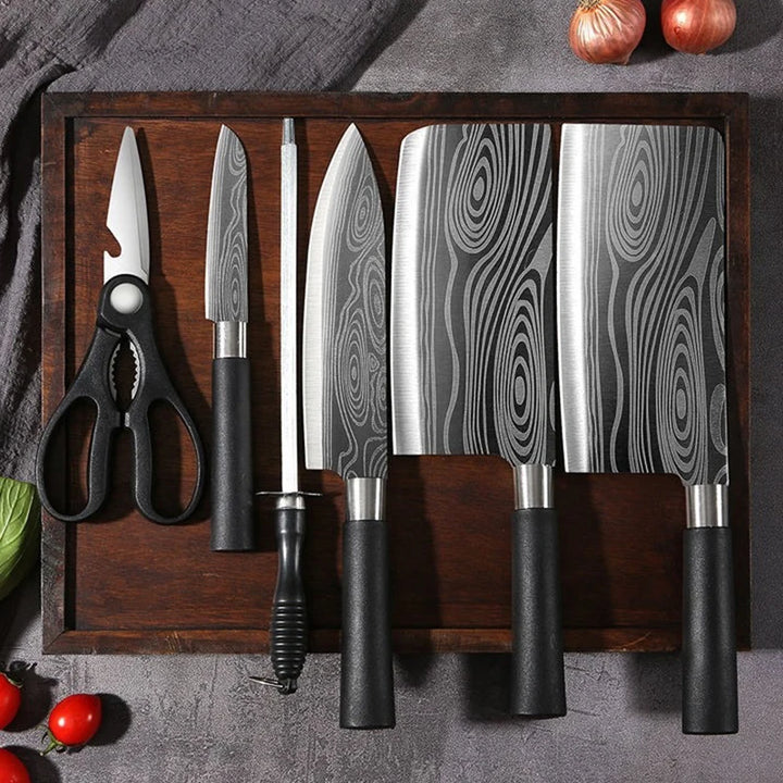 Laser stainless steel knife set