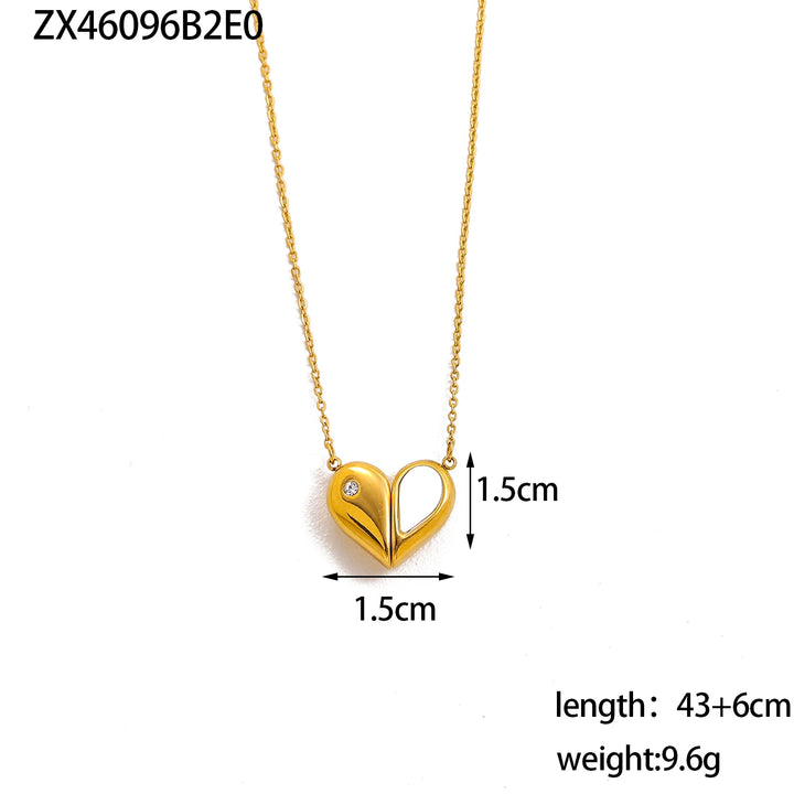 CARLIDANA Minimalist Jewelry Pvd Gold Plated Stainless Steel Classic Shell Heart Shaped Shell Necklace For Women Party Wedding