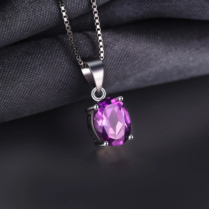 JewelryPalace Rose Gold Yellow Gold Plated Natural Amethyst Citrine Garnet Topaz 925 Sterling Silver Pendant Necklace No Chain