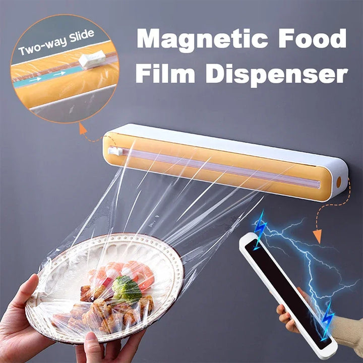 Magnetic Food Cling Film Dispenser with Cutter