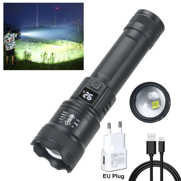 High Power LED Tactical Flashlight USB Charging