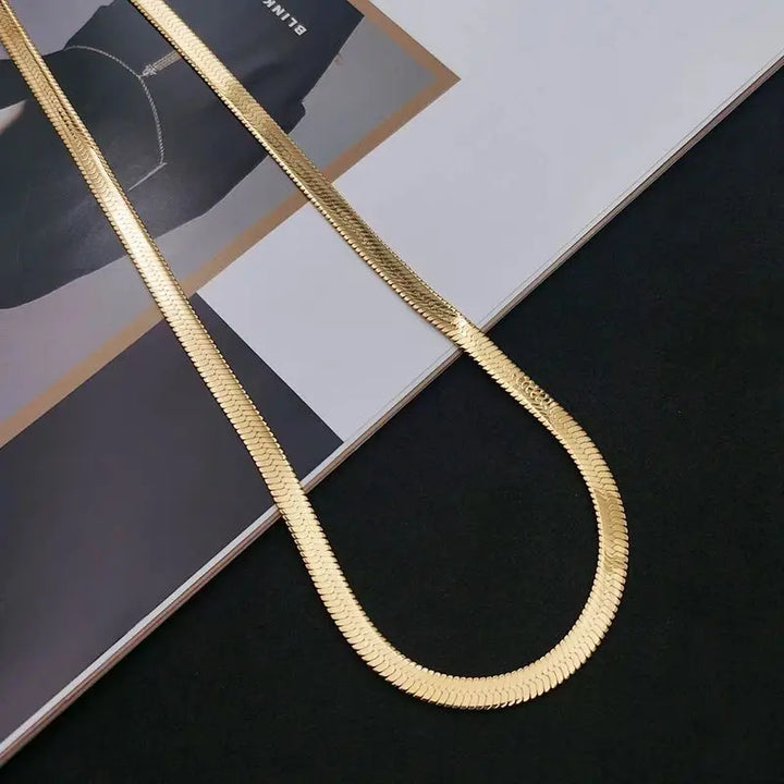 Flat chain in sterling silver and 18k gold plated