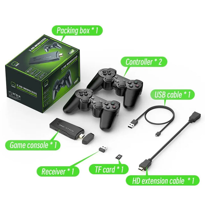 Video game with +10,000 games and dual wireless controller Stick Lite 4K HD M8 32/64GB