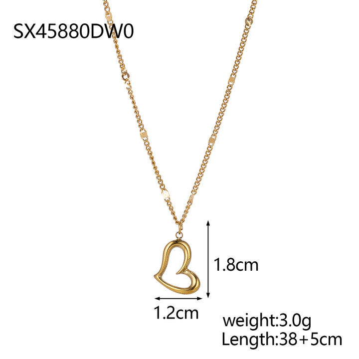 CARLIDANA Minimalist Jewelry Pvd Gold Plated Stainless Steel Classic Shell Heart Shaped Shell Necklace For Women Party Wedding