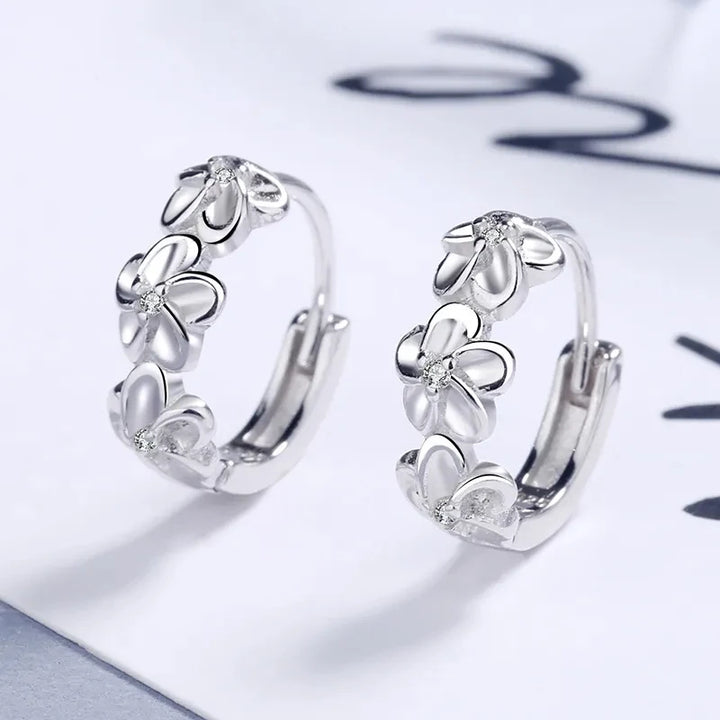 Flower shape 925 sterling silver earring