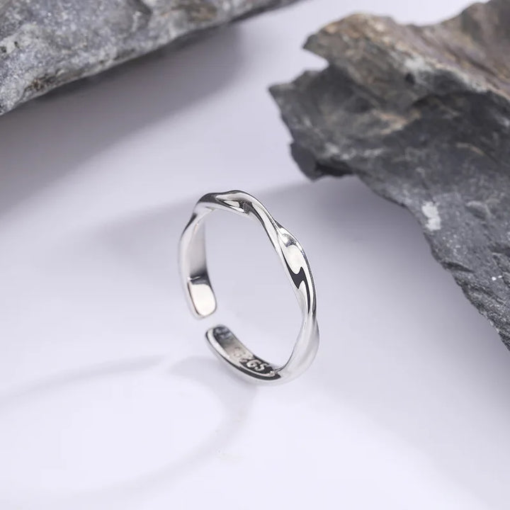 925 sterling silver simple twisted wire ring