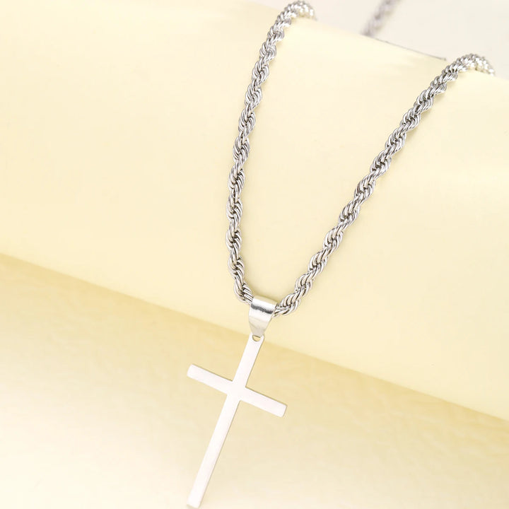 New 14k gold plated stainless steel necklace Jesus Christ cross pendant