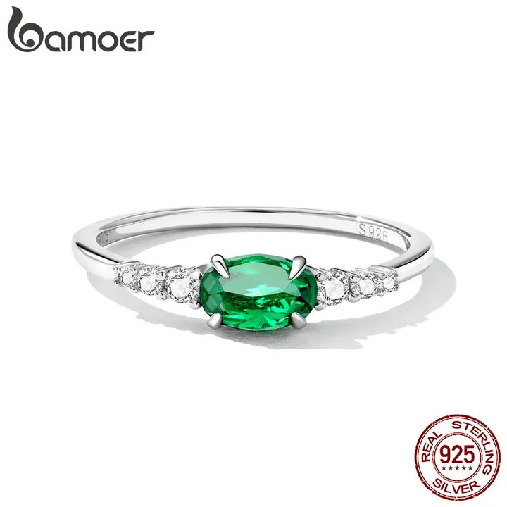 BAMOER 925 Sterling Silver Gemstone Ring