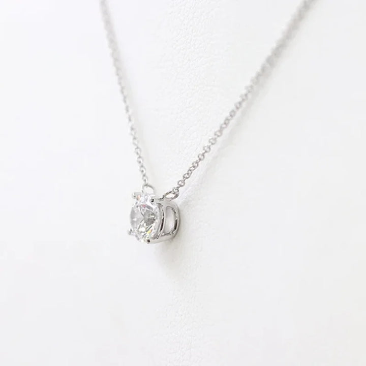 Lnngy 1CT 2CT 3CT Moissanite Pendant Necklace For Women Original 925 Silver Chains Solitaire Drop Necklaces Bridal Fine Jewelry