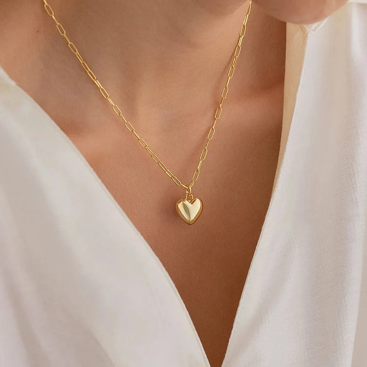 18k gold plated cord with heart pendant