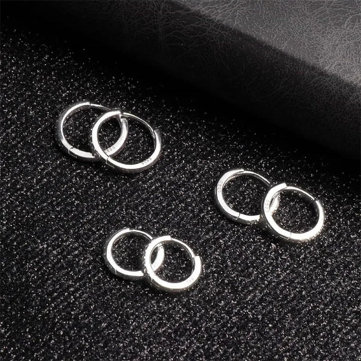 Hoop earrings in 925 sterling silver and 14k gold plated with zirconia