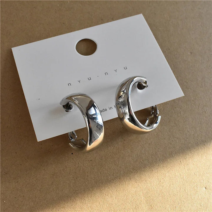 Minimalist retro stainless steel square earring