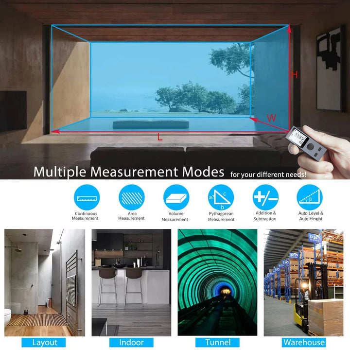 Mini Smart Infrared Laser Distance Meter USB Rechargeable