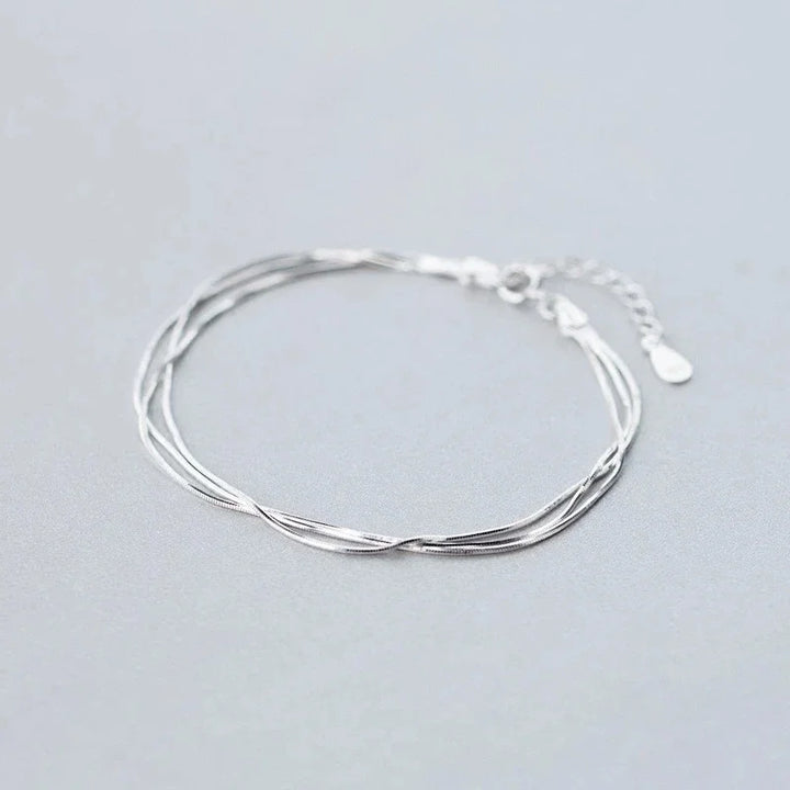 Double layer 925 sterling silver bracelet