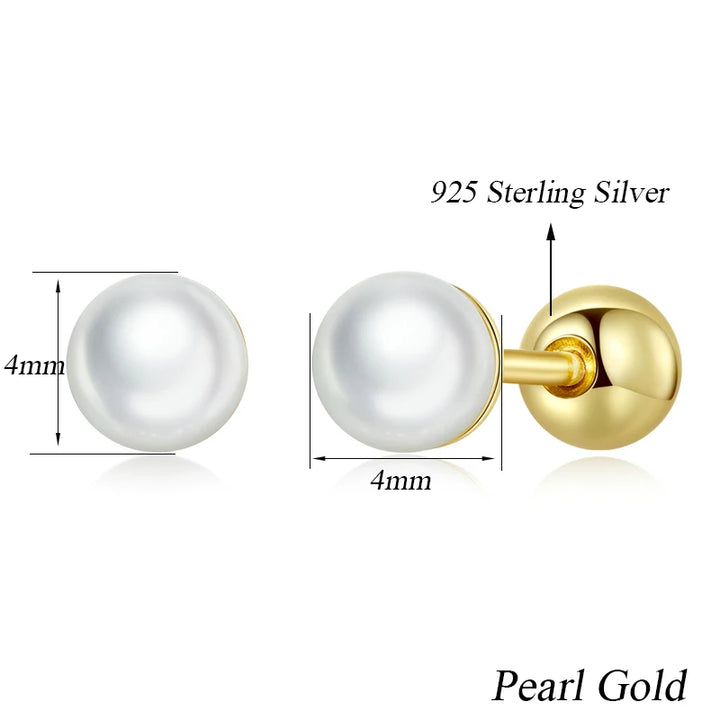 Pearl earring in 925 sterling silver and 18k gold plated