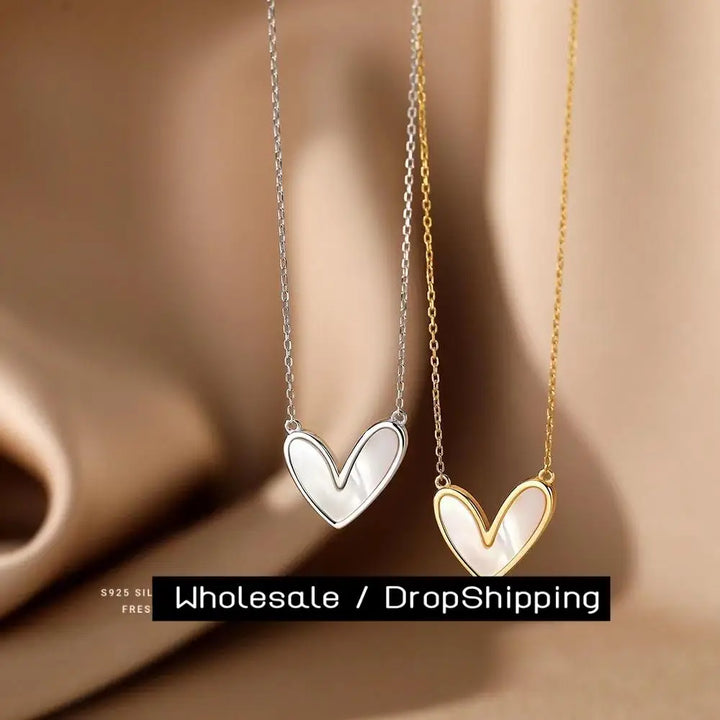 CARLIDANA Minimalist Jewelry Pvd Gold Plated Stainless Steel Classic Shell Heart Shaped Shell Necklace For Women Party Wedding