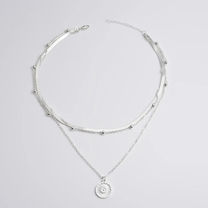 925 sterling silver three layer necklace